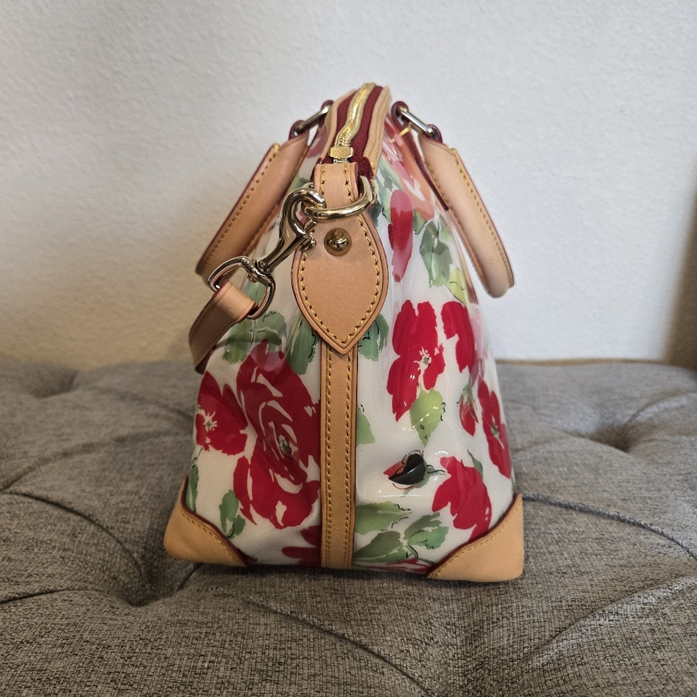 Dooney & Bourke Patent Floral Satchel Crossbody In Rose Garden - Picture 8 of 16